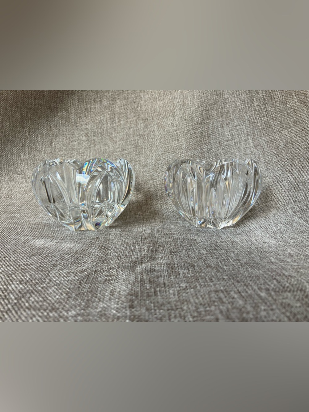 Pair Of Stunning Waterford Crystal Voltive Candle Holders with Etched Signatures